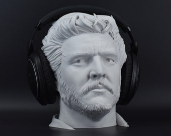 Soporte para auriculares Joel / Pedro Pascal / The Last Of Us / Busto pintable / Diferentes colores