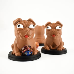 Pug Dice Gurardian  - 3D Printed - Perfect for D&D, Pathfinder, Tabletop RPGs, Fantasy Gaming Accessory