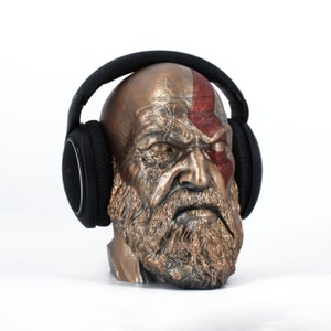 Kratos Headphone Stand , Paintable Bust , Different Colors