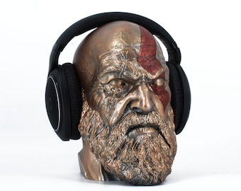 Soporte para auriculares Kratos, busto pintable, diferentes colores