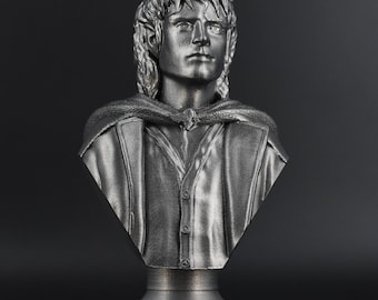 Busto de Frodo - Coleccionable LOTR pintado a mano - Decoración única del hogar - Regalo para los fans de Tolkien - Recuerdos de películas de tendencia