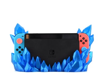 Nintendo Switch Crystal Dock - 3D Printed Display Stand in 30+ Vibrant Colors | Gaming Accessory