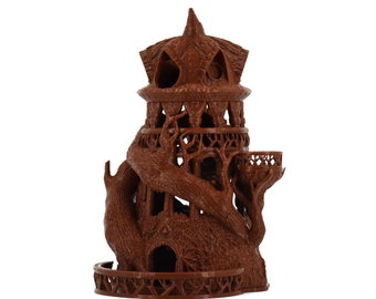 Druid Dice Tower, perfect voor DnD, 3D-gedrukt in meer dan 30 kleuren, handgeschilderde optie