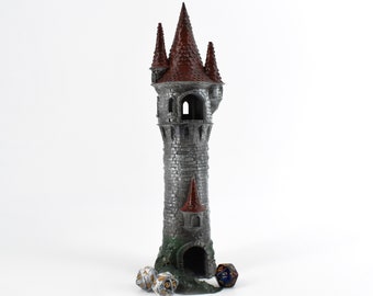 Tall Tower Dice Tower - 3D Printed - Over 30 Colors, Hand Painted Option - Perfect for D&D, Pathfinder, Mordheim, Frostgrave, RPG Gift