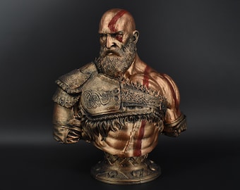 Kratos God Of War Ragnarok Busto / Busto pintable o pintado / Regalo para coleccionistas y jugadores