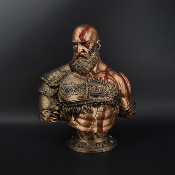 Kratos God Of War Ragnarok Bust | Paintable or Painted Bust | Gift for collectors and Gamers