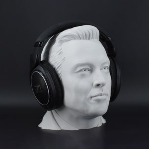 Elon Musk Headphone Stand | Headphone Holder, Gaming Setup, Room Decor, Headset Stand, Bust | Different Colors!