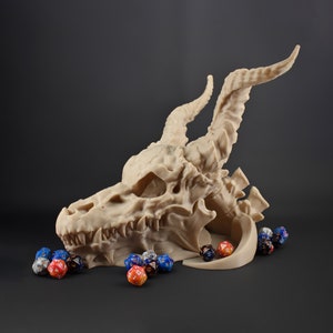 Dragon Skull Dice Tower - 3D Printed - Over 30 Colors, Hand Painted Option - Perfect for D&D, Pathfinder, Mordheim, Frostgrave, RPG Gift
