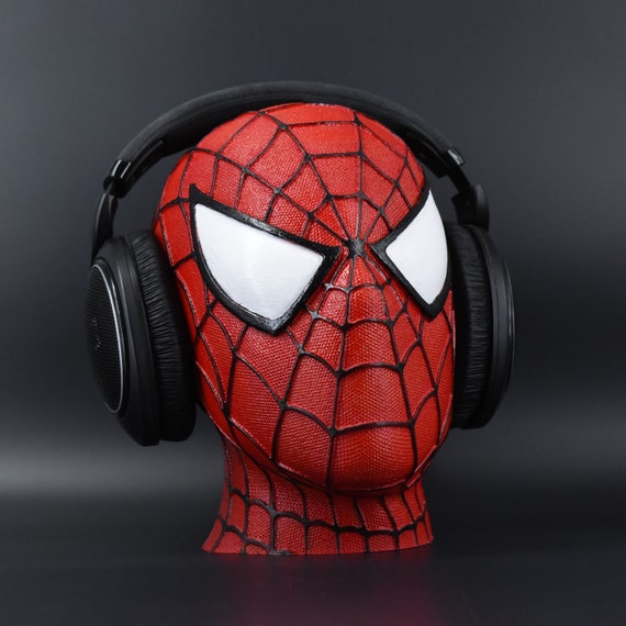 Spiderman Headphone Stand , Paintable Bust , Different Colors 
