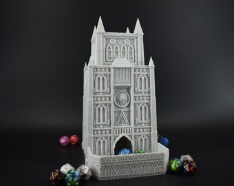 Warforged Garrison Dice Tower - Imprimé en 3D - Plus de 30 couleurs, option peinte à la main - Parfait pour D&D, Pathfinder, Mordheim, Frostgrave