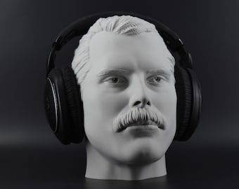 Freddie Merkur | Kopfhörer Halter, Gaming Zubehör, Schreibtisch, Freddie Mercury Büste | Verschiedene Farben