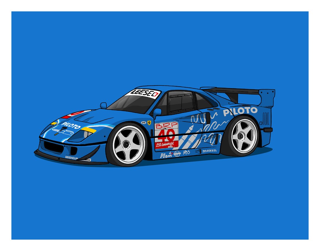 Ferrari F40 LM Prints // Made to Order // Gifts for Kids // Kid