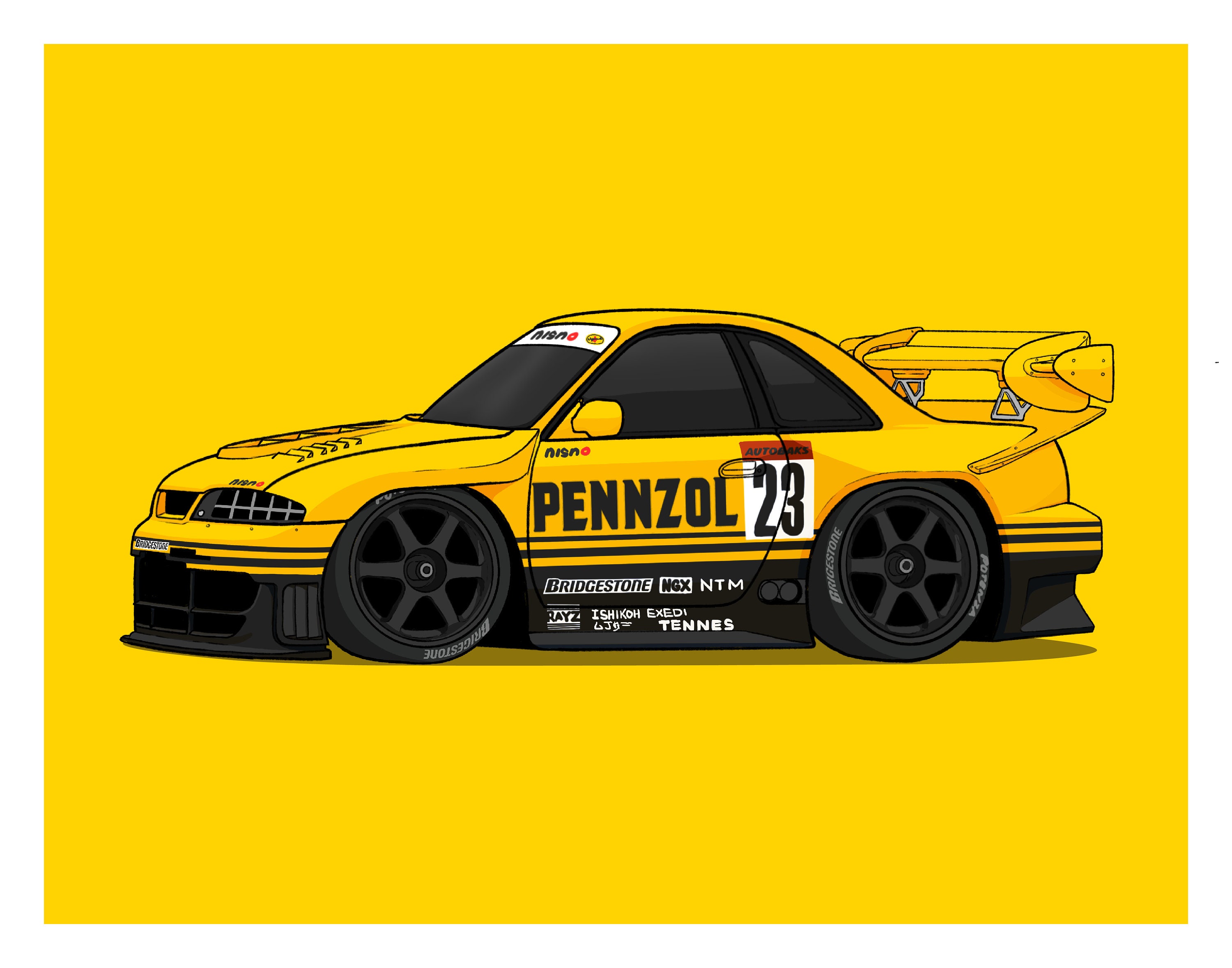 R33 SUPER GT PRINTS // Illustrations // Gifts for Car Enthusiasts