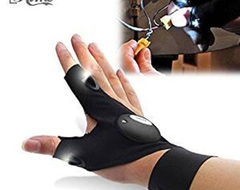 GLOVE TORCH Flashlight LED torch Light Flashlight Tools Fishing Cycling Hiking Camping Men's Women's Teens One Size fits all Xtra Bright