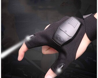 GLOVE TORCH Flashlight LED Tools Fishing Cycling Plumbing Hiking Camping Automotive Gadgets Mechanics Diy (Torch You Cant Drop) Xtra Bright