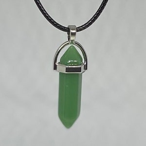 Green aventurine crystal pendant necklace