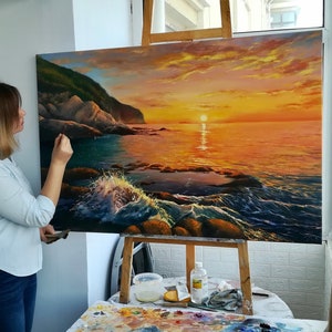 California Sunset Painting Original Oil Painting