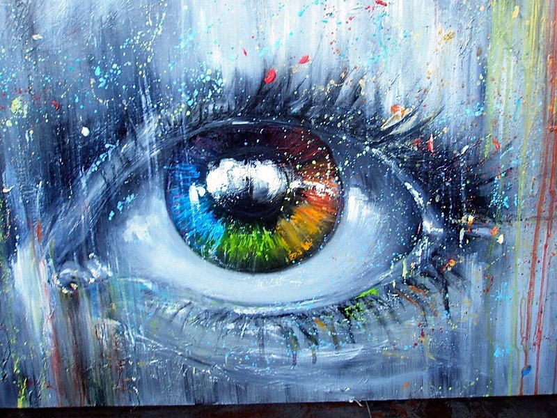 Portrait Original Painting Eye Painting Original Art Oil Etsy