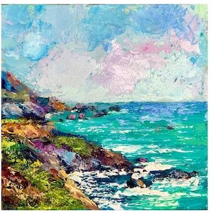 California coast painting Original painting impasto painting