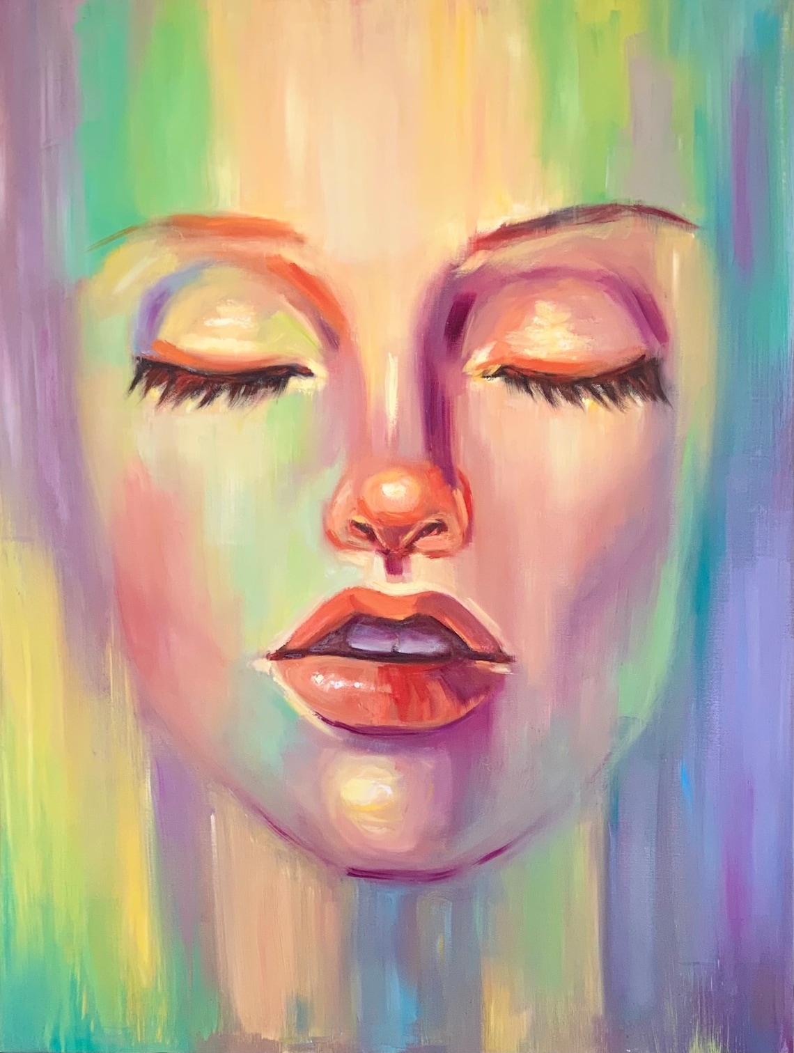 Abstract Woman Face Original art Oil painting Etsy