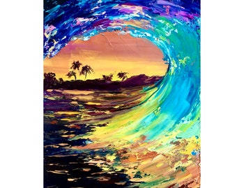 California coast painting Surf Painting Original painting impasto painting