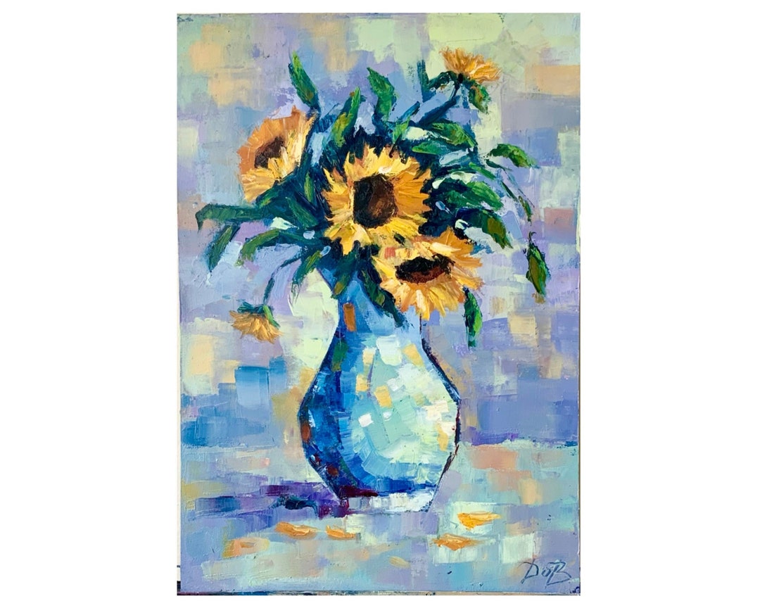 Original Sunflower Oil Painting: Impasto Flower Wall Art - Etsy