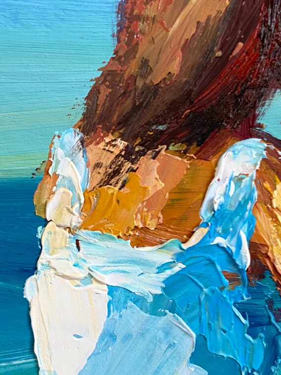 Family Beach Painting: Original Impasto Oil Art - Etsy
