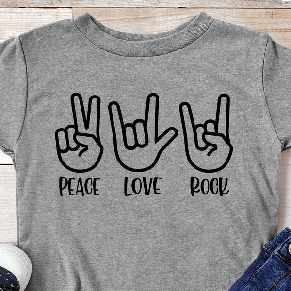 Peace Love Rock Boy Toddler Girl SVG for Shirt Boutique Boytique Rad - svg, DXF, eps- Cut File/ Vector File/ Vector/ Digital Download