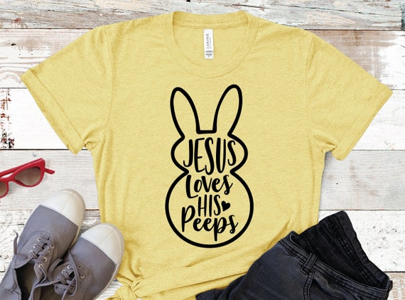 Jesus Loves His Peeps Kids Easter T Shirt Jesus Loves His Peeps Kids Easter T Shirt