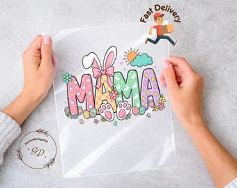 Easter Mama DTF Transfer, Preppy Paskalya Heat Press Design