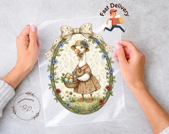 Mama Goose DTF Transfer, Retro Floral Coquette Grandma Style, Cottagecore Heat Transfer