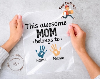 Custom Mom DTF Transfer, Personalized Kids Names, Mother Gift, Apparel Decor