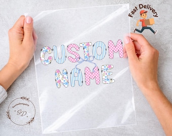 Personalized Floral Name DTF Transfer, Coquette Custom Heat Press Design