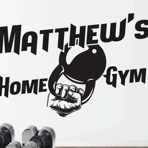 Personalized Home Gym Wall Decal Fitness Wall Sticker Vinyl Etsy