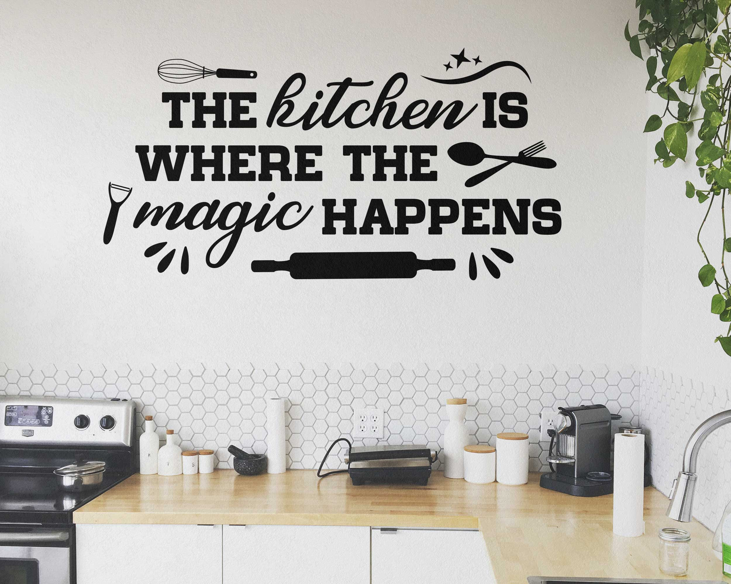 Kitchen Wall Quote the Kitchen is Where the Magic pic