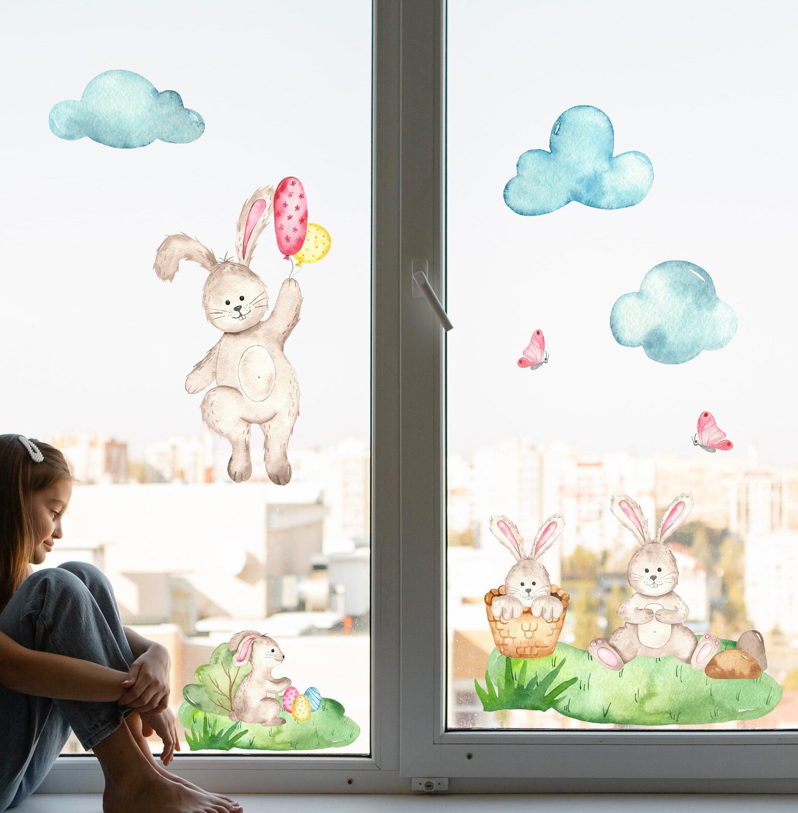 Ostern Fenster Aufkleber Ostereier Fenster Dekor Osterhase