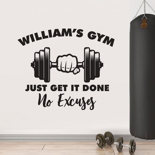 Personalized Home Gym Wall Decal Fitness Wall Sticker Vinyl Etsy