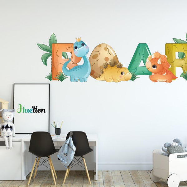 Dinosaur Wall Decal Etsy UK