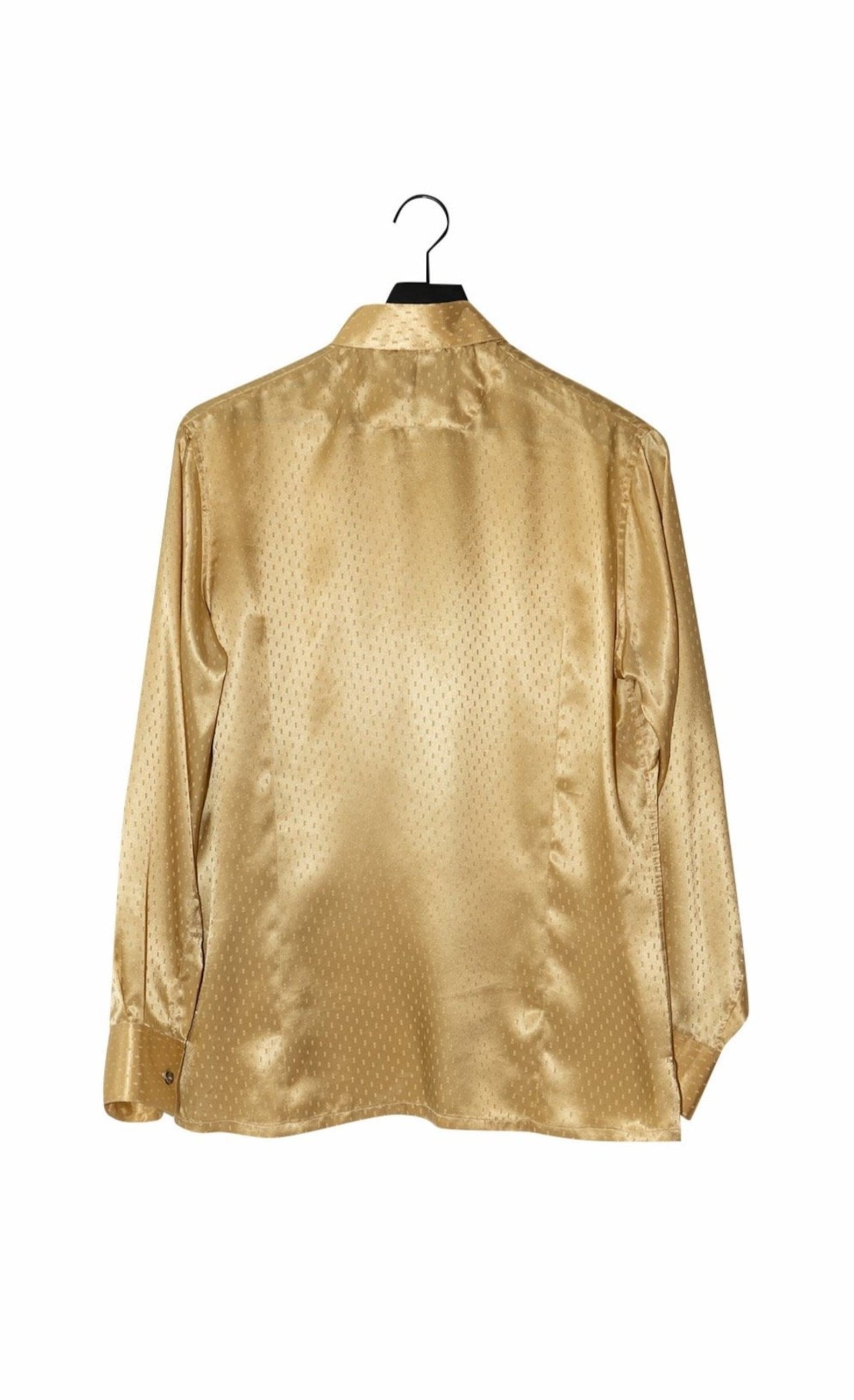 Gold Silk Dress Shirt Etsy