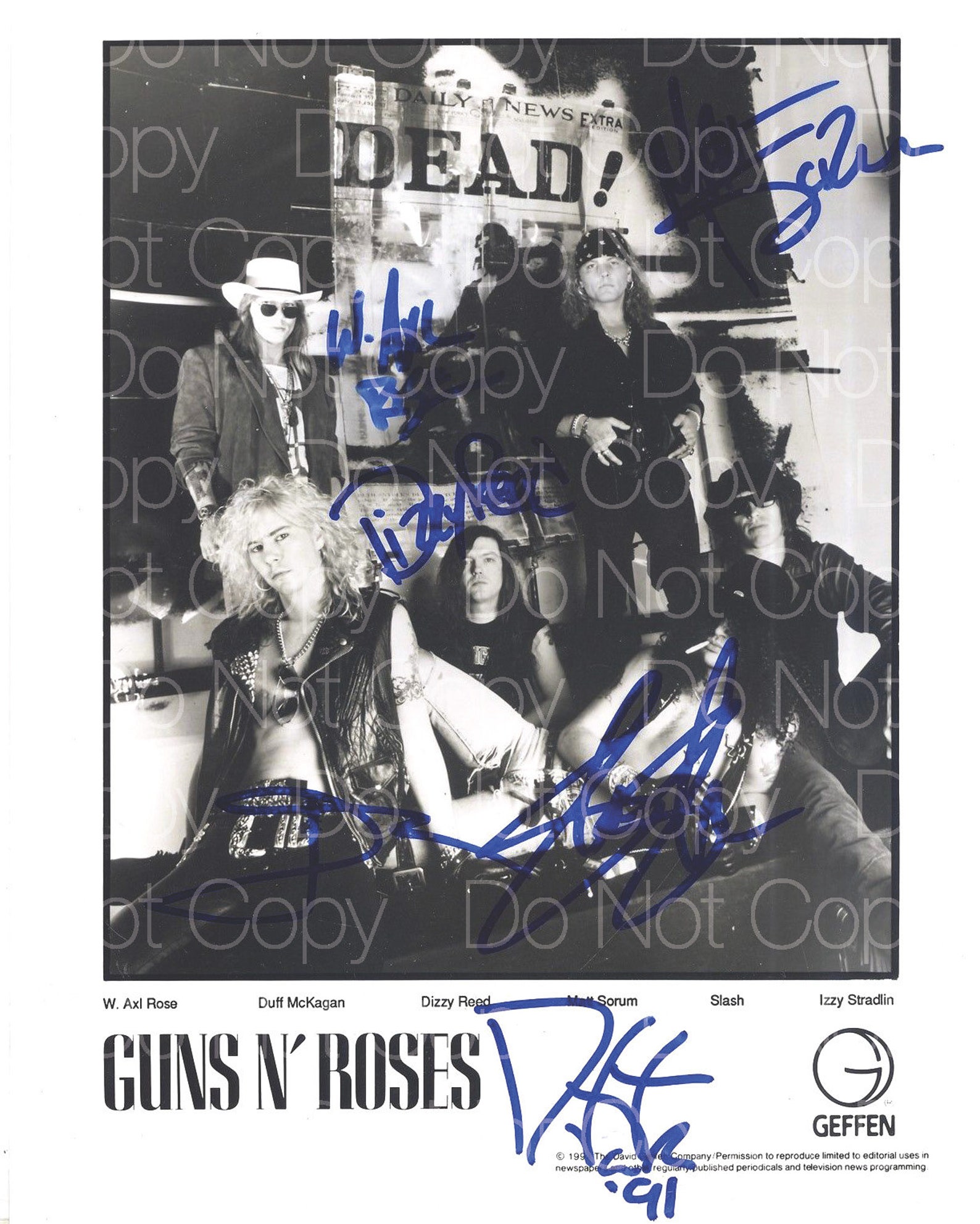 Guns n Roses signed 8X10 print photo photograph picture poster Etsy