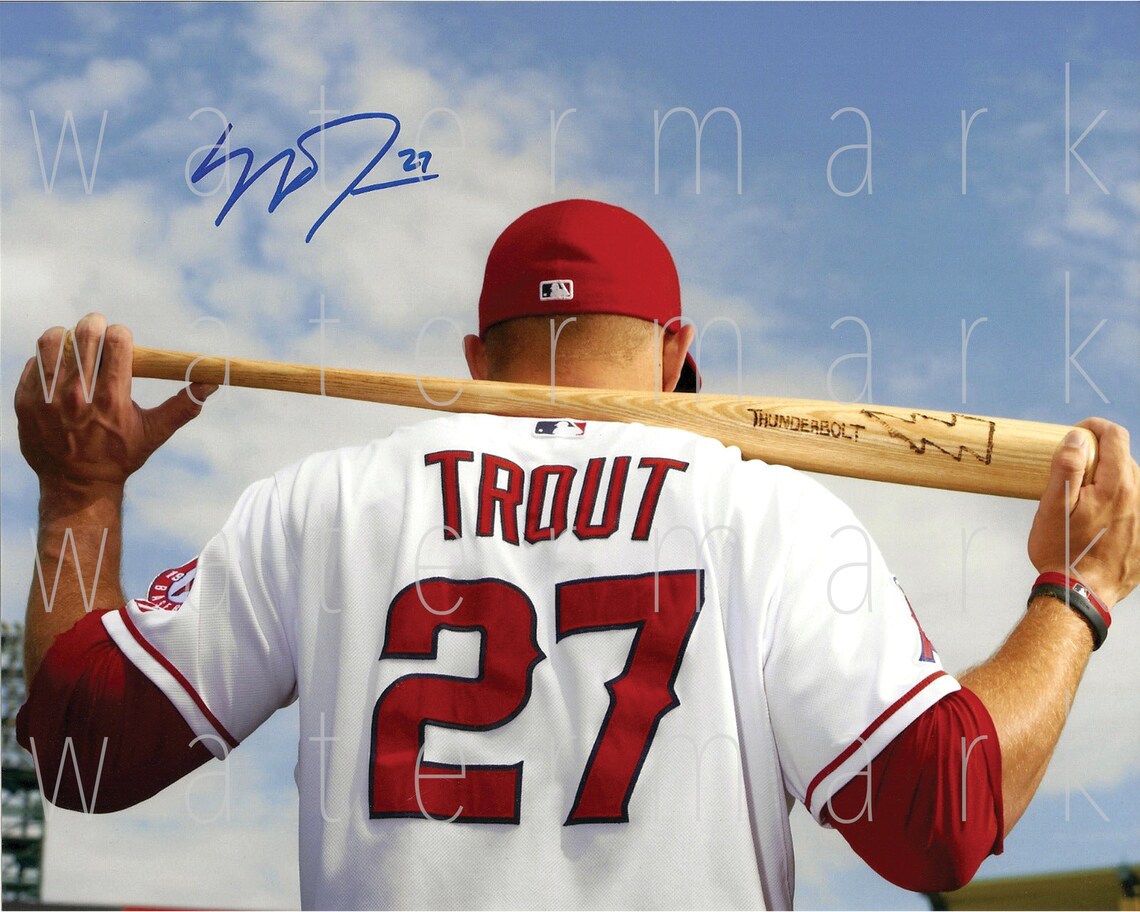 Mike Trout signed 8X10 print photo photograph picture poster Etsy