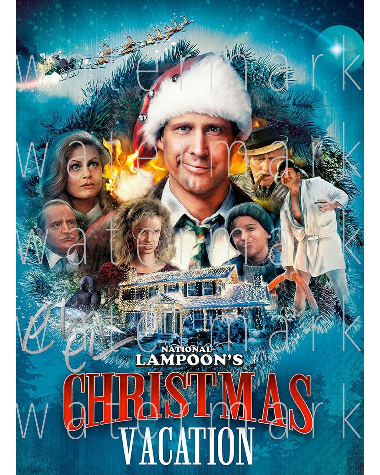 Christmas Vacation Chevy Chase signed 8X10 print photo Etsy