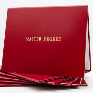 Document Cover for Master Degree | Non-Padded Faux Leather with Metallic Foil in Serif Font