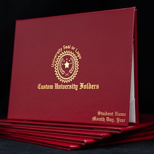 Copertina personalizzabile in stile tenda classica (per loghi e testo) - Contiene documenti, diplomi, premi o certificati - Cartella in similpelle testurizzata con copertina rigida