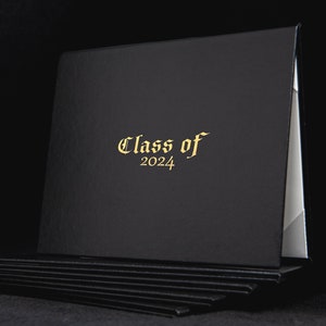 Class of [Year] Certificate Cover - Customizable Tent-Style Document Cover for Award/Diploma •Non-Padded •Faux Leather •Metallic Foil Print