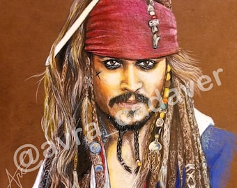 Captain Jack Sparrow fine art print Johnny Depp pirates of the Caribbean gift