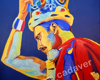 Freddie Mercury of the band Queen colorful fine art print by Avra Cadaver