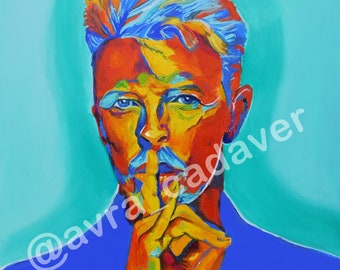 David Bowie oil painting canvas print Ziggy Stardust gift art print