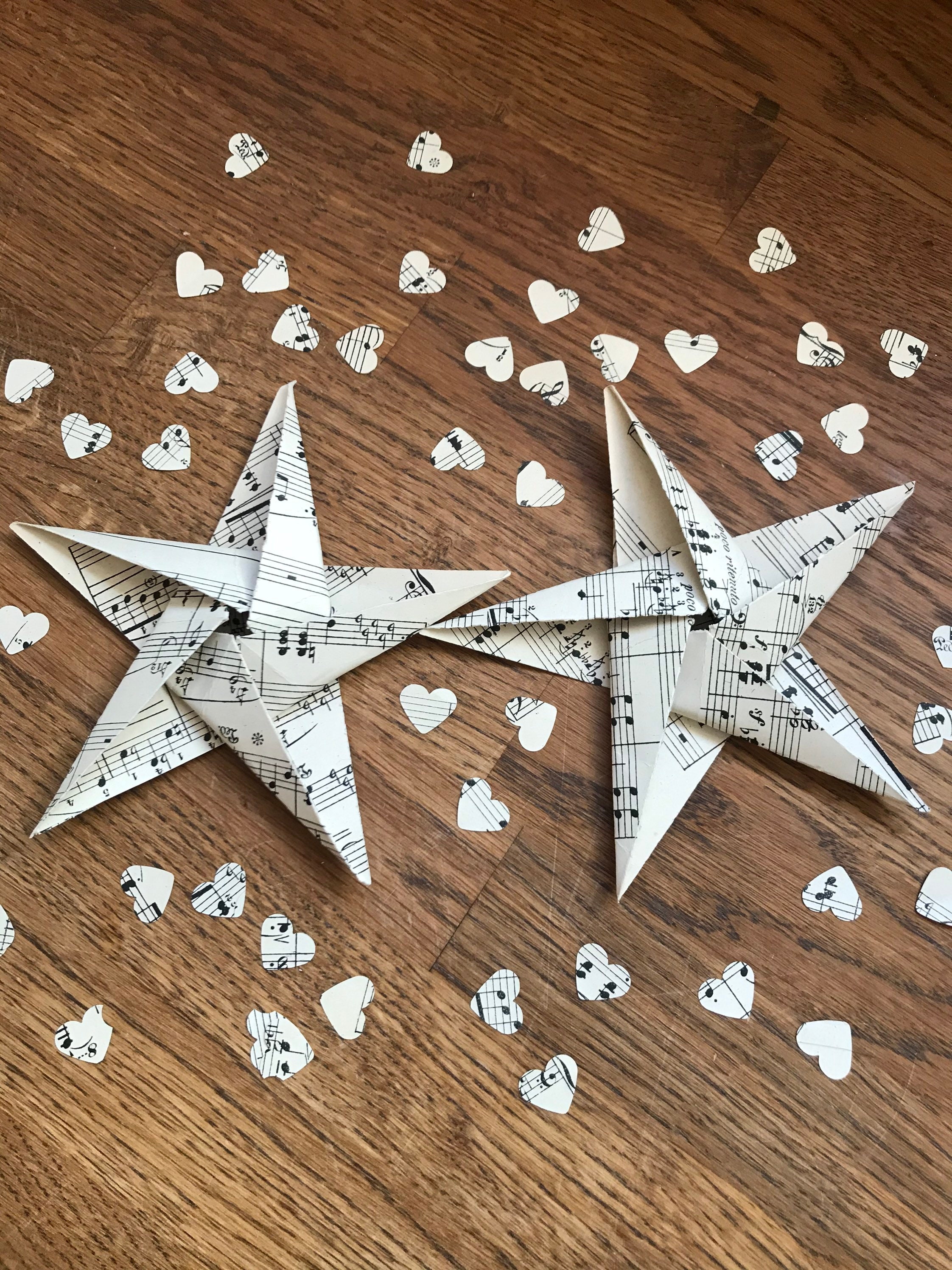 Vintage Sheet Music Origami Star Garland Etsy