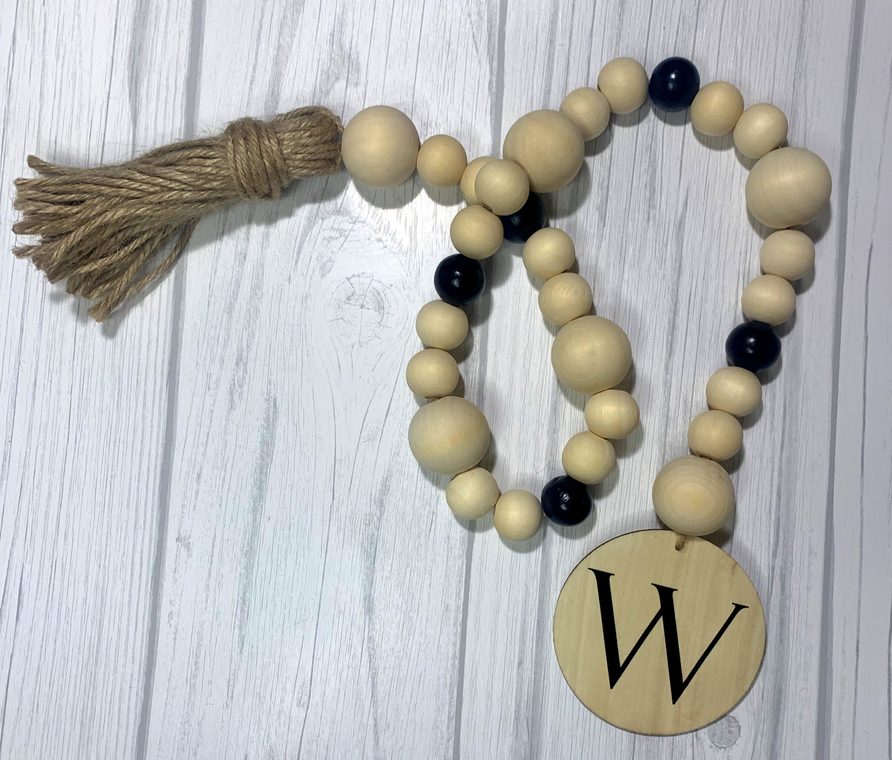Wood Bead Garland Wedding Gift Prayer Beads Farmhouse Etsy